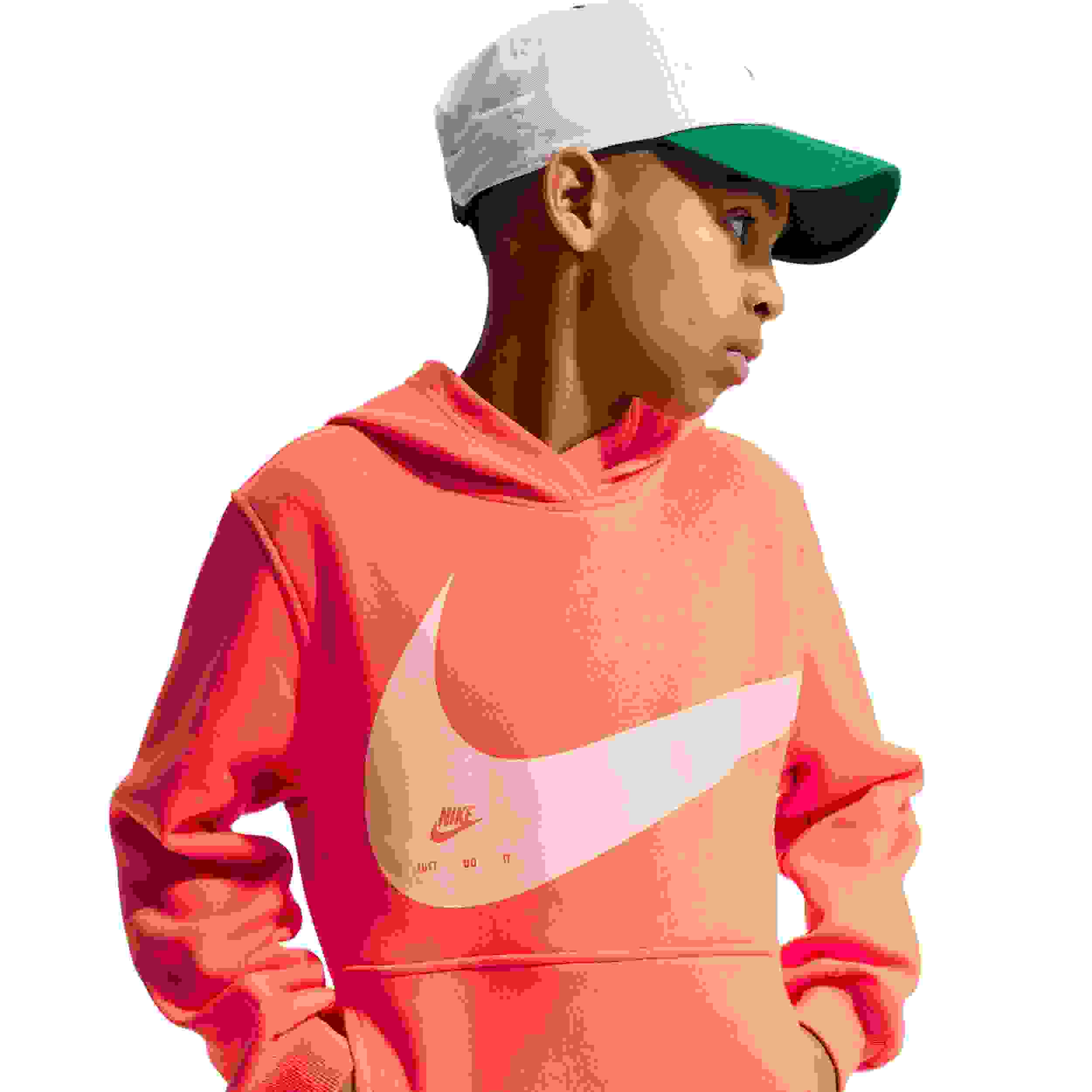 Nike Sportswear Club Swoosh Big Boys' Orange Hoodie